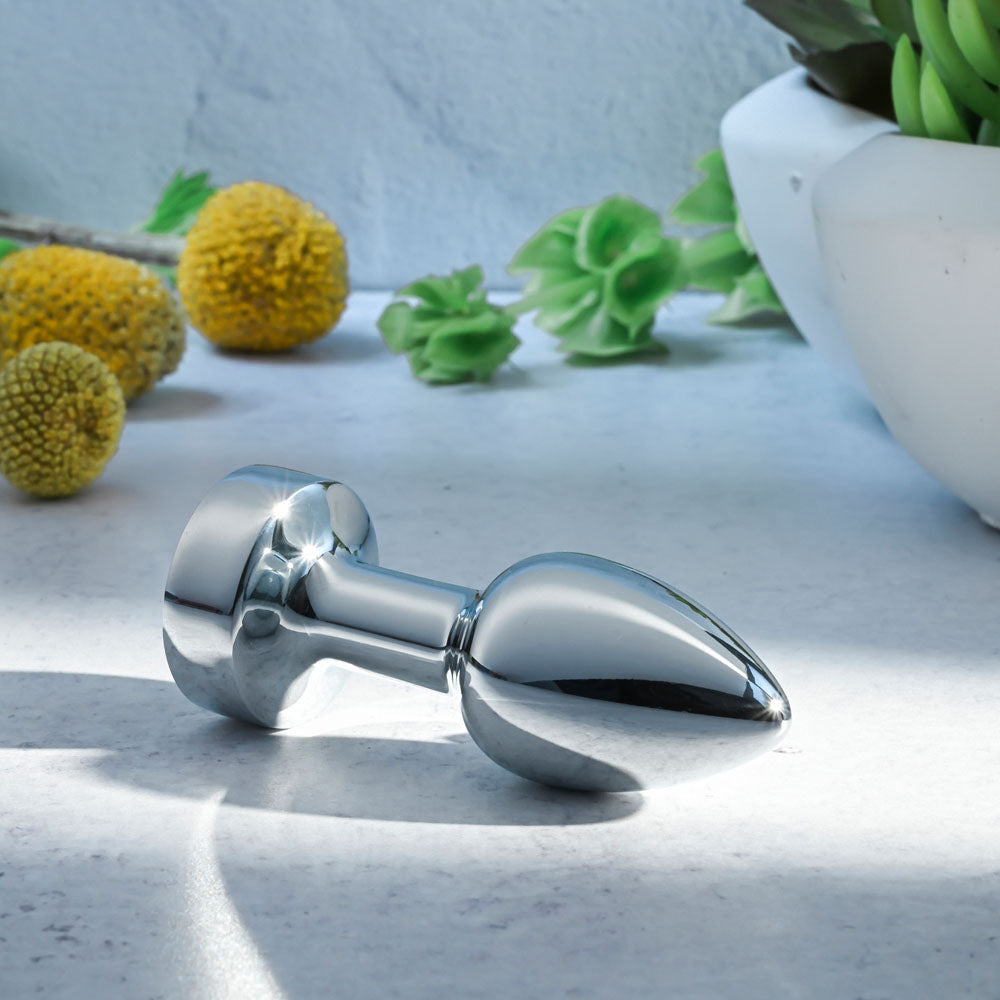 Gender X ROCKIN METAL PLUG MINI - Chrome 7.8 cm USB Rechargeable Vibrating Mini Butt Plug - Hush Store Sydney 