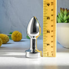 Gender X ROCKIN METAL PLUG MINI - Chrome 7.8 cm USB Rechargeable Vibrating Mini Butt Plug - Hush Store Sydney 