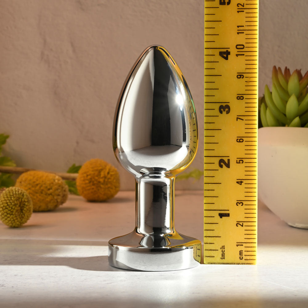 Gender X ROCKIN METAL PLUG XL - Chrome 10.5 cm USB Rechargeable Vibrating XL Butt Plug - Hush Store Sydney 