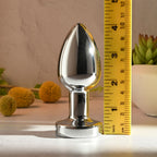Gender X ROCKIN METAL PLUG XL - Chrome 10.5 cm USB Rechargeable Vibrating XL Butt Plug - Hush Store Sydney 