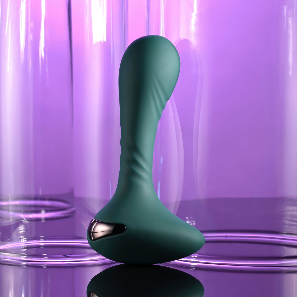 Gender X GOES ANYWHERE - Green 12.4 cm USB Rechargeable Vibrator - Hush Store Sydney 