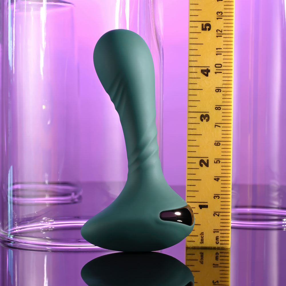 Gender X GOES ANYWHERE - Green 12.4 cm USB Rechargeable Vibrator - Hush Store Sydney 