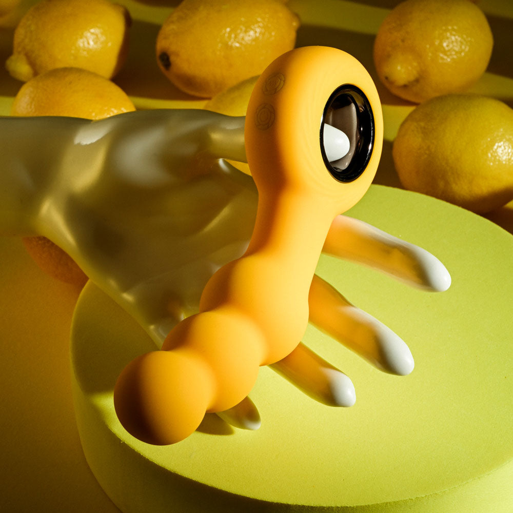 Gender X BUMBLE - Yellow 14.9 cm USB Rechargeable Butt Plug - Hush Store Sydney 