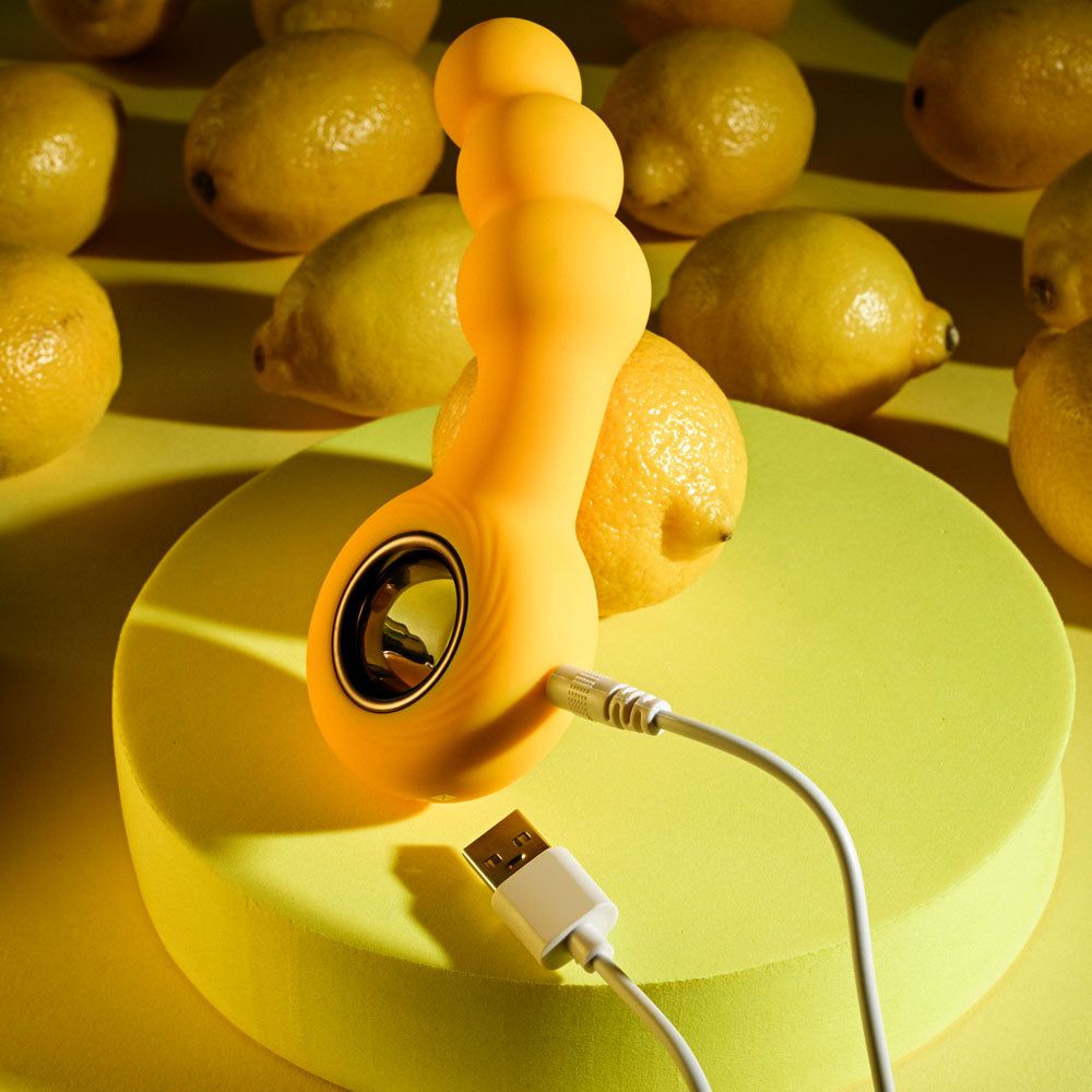 Gender X BUMBLE - Yellow 14.9 cm USB Rechargeable Butt Plug - Hush Store Sydney 