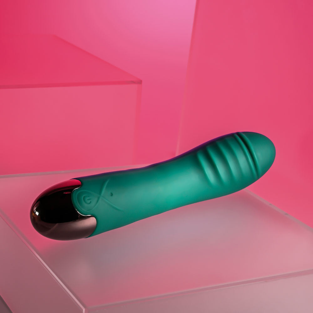 Gender X PIROUETTE - Green 20.6 cm USB Rechargeable Vibrator - Hush Store Sydney 