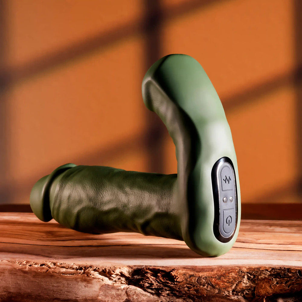 Gender X THE HUNK - Green 15.2 cm USB Rechargeable Thrusting Vibrator with Remote