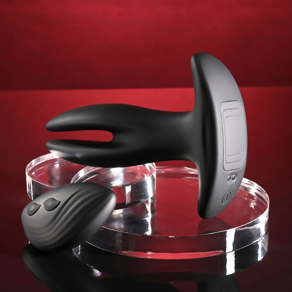 Gender X SPREAD THE LOVE - Black USB Rechargeable Stretching Anal Plug with Wireless Remote - Hush Store Sydney 