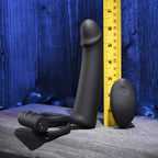 Gender X FULL SWING - Black USB Rechargeable Vibrating Cock Ring with Double Penetrator Dildo
