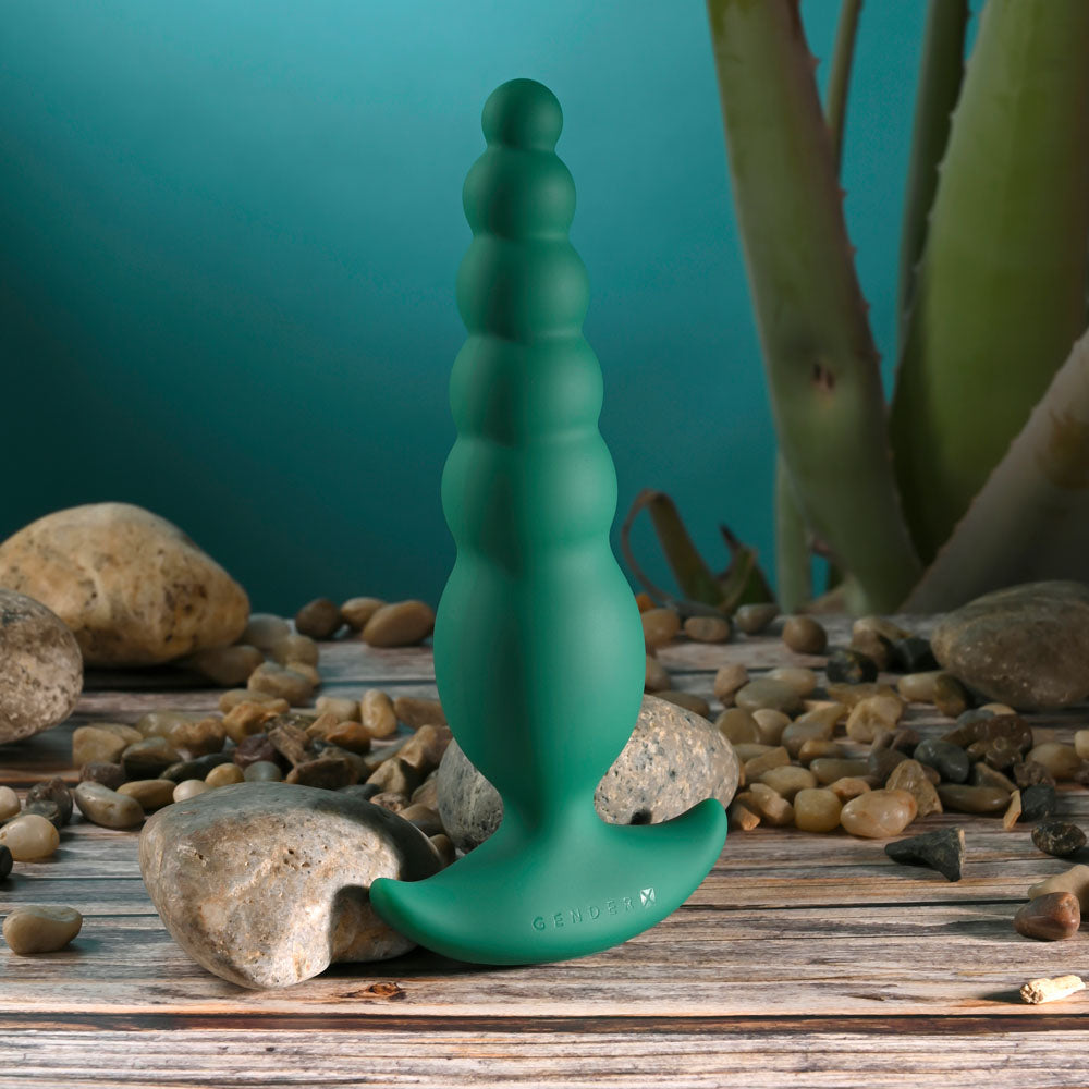 Gender X THE RATTLER - Green 17 cm USB Rechargeable Vibrating and Twirling Anal Plug - Hush Store Sydney 