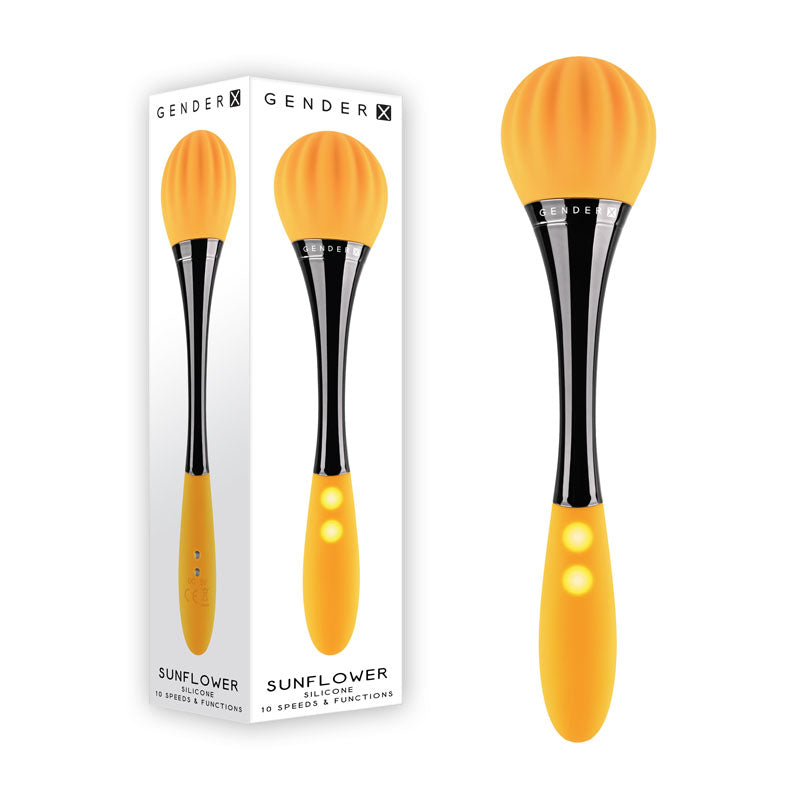 Gender X SUNFLOWER - Yellow 20 cm USB Rechargeable Massage Wand - Hush Store Sydney 