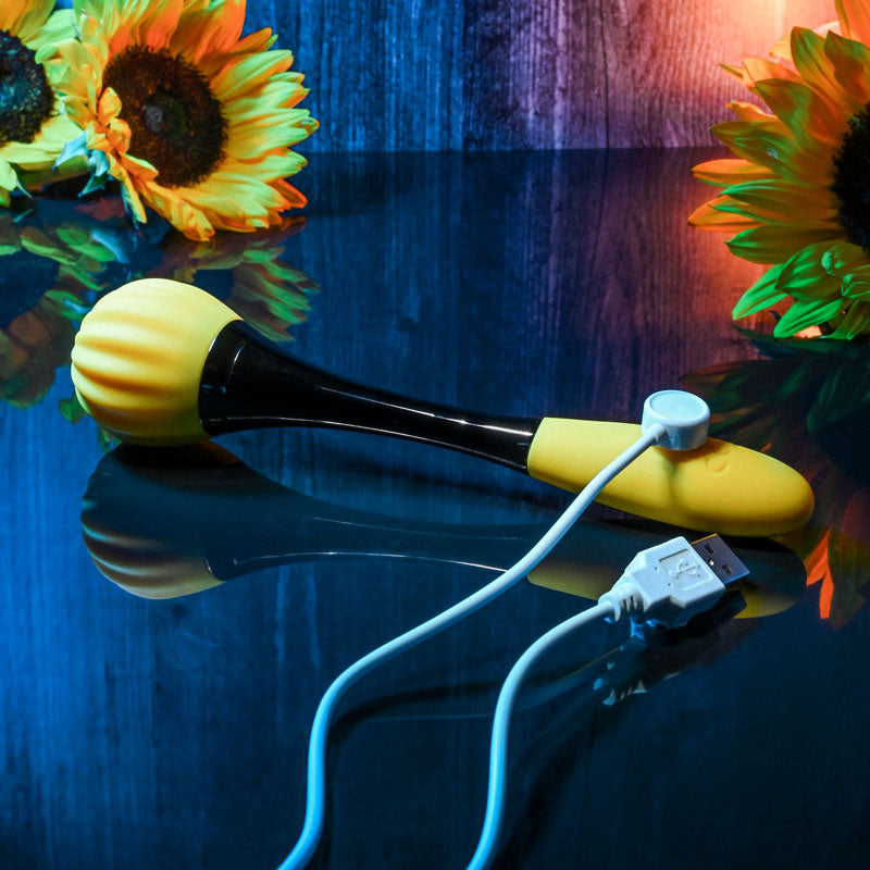 Gender X SUNFLOWER - Yellow 20 cm USB Rechargeable Massage Wand - Hush Store Sydney 