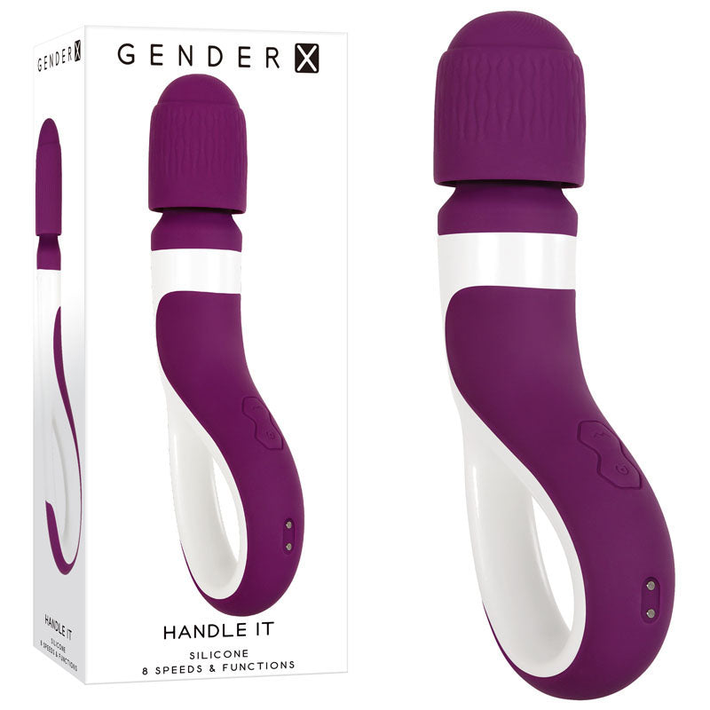 Gender X HANDLE IT - Purple/White USB Rechargeable Massager Wand - Hush Store Sydney 