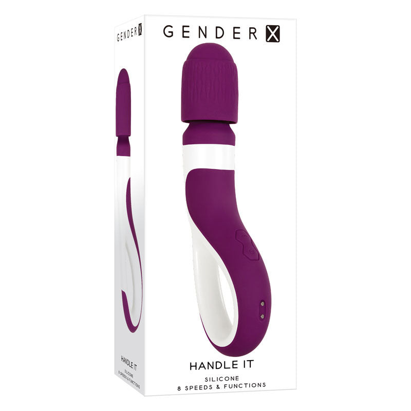 Gender X HANDLE IT - Purple/White USB Rechargeable Massager Wand - Hush Store Sydney 