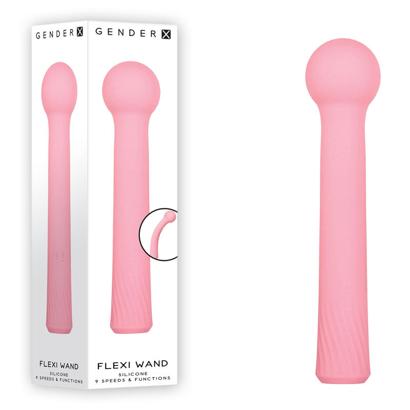 Gender X FLEXI WAND - Pink 16.6 cm USB Rechargeable Vibrator - Hush Store Sydney 