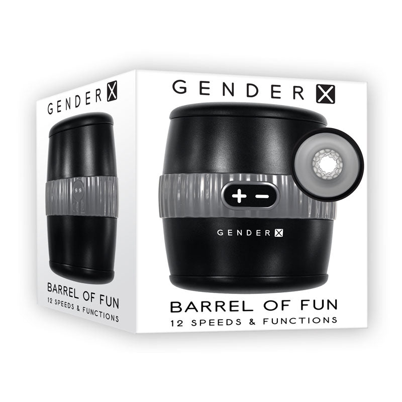 Gender X BARREL OF FUN - Black USB Rechargeable Stroker - Hush Store Sydney 
