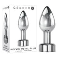 Gender X ROCKIN' METAL PLUG - Metallic 9.3 cm USB Rechargeable Butt Plug - Hush Store Sydney 