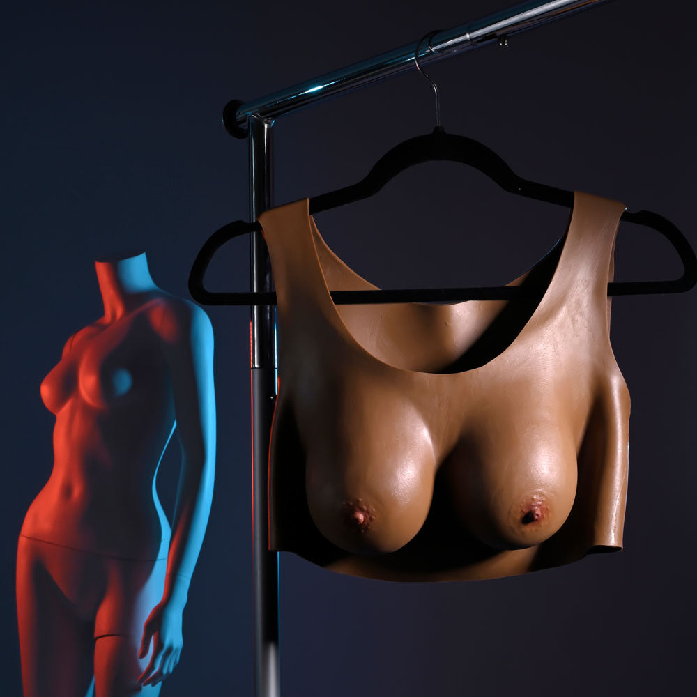 Gender X UNDERGARMENTS - PLATE C-CUP - Dark - Brown Wearable Breasts - C-Cup Size - Hush Store Sydney 
