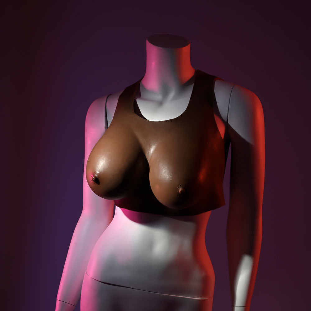 Gender X UNDERGARMENTS - PLATE D-CUP - Dark - Brown Wearable Breasts - D-Cup Size - Hush Store Sydney 