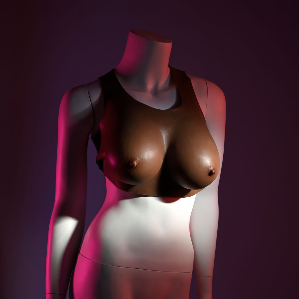Gender X UNDERGARMENTS - PLATE D-CUP - Dark - Brown Wearable Breasts - D-Cup Size - Hush Store Sydney 