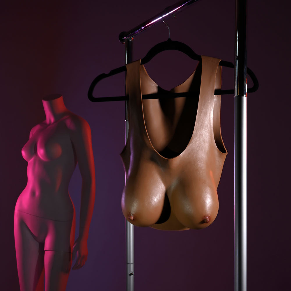 Gender X UNDERGARMENTS - PLATE D-CUP - Dark - Brown Wearable Breasts - D-Cup Size - Hush Store Sydney 