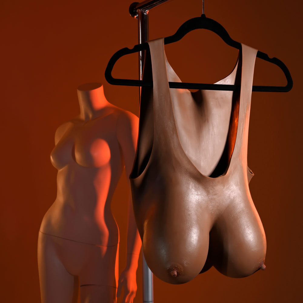 Gender X UNDERGARMENTS - PLATE E-CUP - Dark - Brown Wearable Breasts - E-Cup Size - Hush Store Sydney 