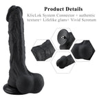 Hismith Huge Black 31.5 cm Dildo with Kliclok - Black 31.5 cm Dildo with Kliclok Machine Attachment