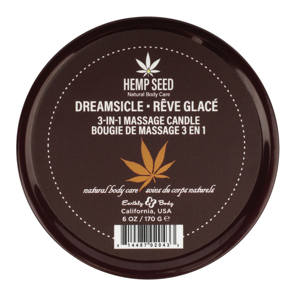 Hemp Seed 3-In-1 Massage Candle - Dreamsicle (Tangerine & Plum) - 170 g - Hush Store Sydney 