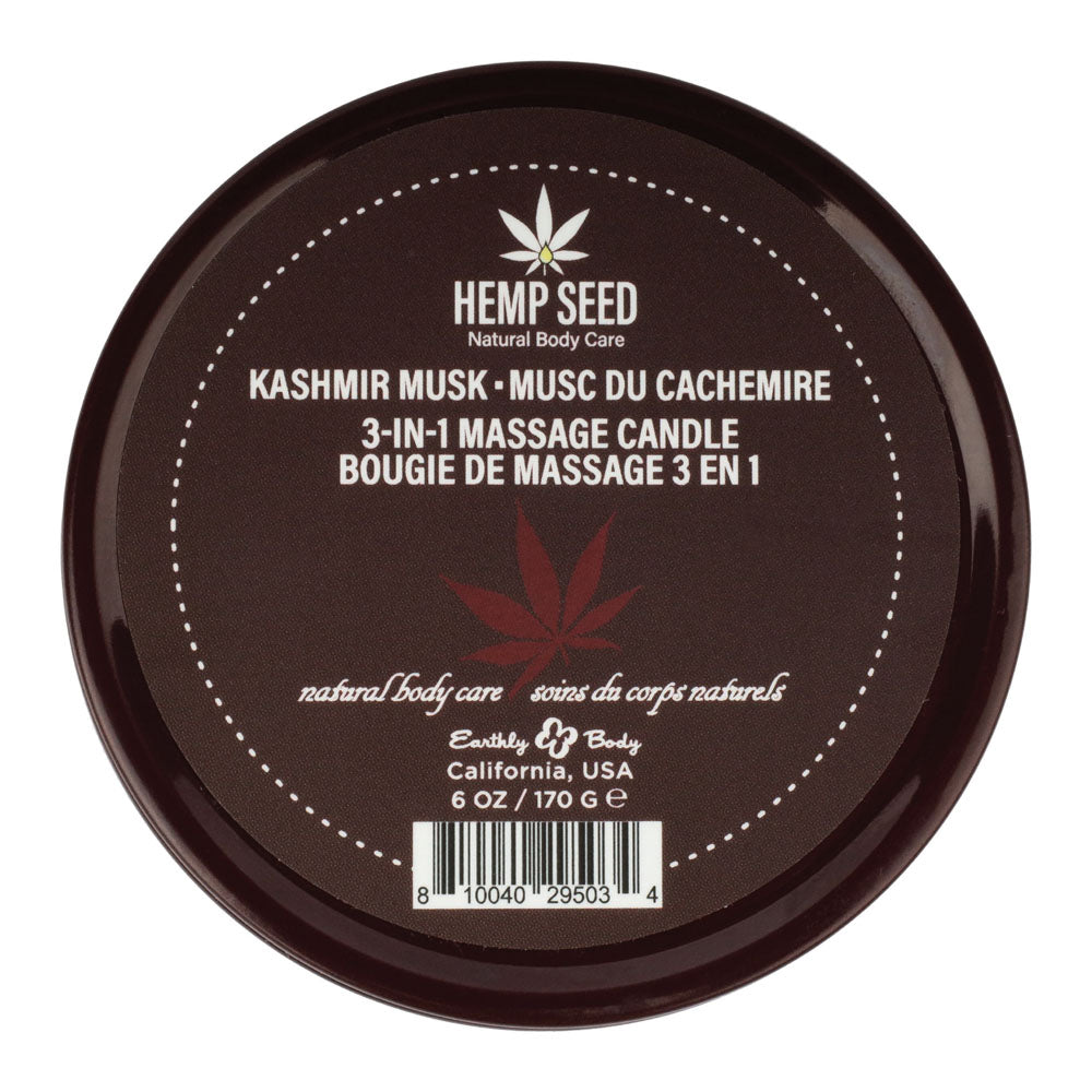 Hemp Seed 3-In-1 Massage Candle - Kashmir Musk (Brandy, Magnolia & Vanilla Musk) - 170 g - Hush Store Sydney 