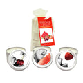 Edible Massage Candle Threesome - Cherry, Strawberry & Melon Flavoured Candles - 3 Pack - Hush Store Sydney 