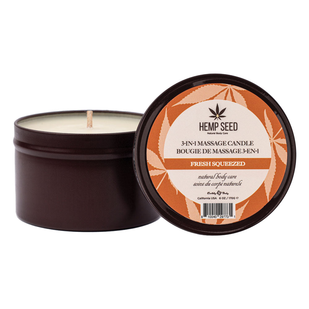 Hemp Seed 3-In-1 Massage Candle - Fresh Squeezed (Bitter Orange