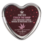 EB Hemp Seed 3 in 1 Massage Heart Candle - Crack The Whip - Crack The Whip (Dew-Kissed Rose, Violet Petals, Warm Amber) - 113 g - Hush Store Sydney 