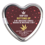 EB Hemp Seed 3 in 1 Massage Heart Candle - Bottom's Up - Bottoms Up (Wild Blueberries, Dewy Meadow-grass, Sweet Wildflowers) - 113 g - Hush Store Sydney 