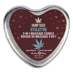 EB Hemp Seed 3 in 1 Massage Heart Candle - Stiletto - Stiletto (Flowering Sage, Wildflower Honey, Creamy Sandalwood) - 113 g - Hush Store Sydney 