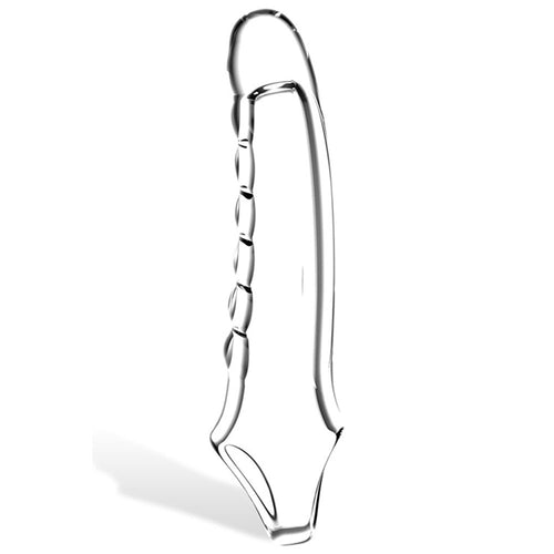 Adam & Eve Ridged Rider - Clear 22.9 cm Penis Extension Sleeve - Hush Store Sydney 