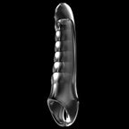 Adam & Eve Ridged Rider - Clear 22.9 cm Penis Extension Sleeve