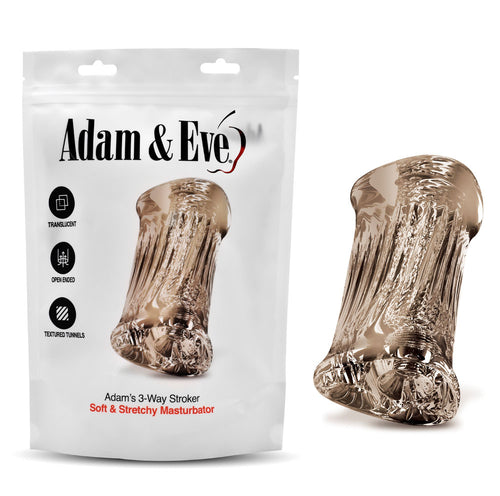 Adam & Eve Adam's 3-Way Stroker - Clear Triple Hole Stroker - Hush Store Sydney 