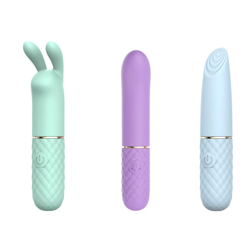 Adam & Eve TRIPLE PLEASURES - Coloured USB Rechargeable Vibrators - Set of 3 - Hush Store Sydney 