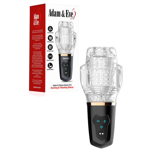 Adam & Eve Adam's Gawk Gawk 2.0 - Clear USB Rechargeable Rotating & Vibrating Masturbator - Hush Store Sydney 
