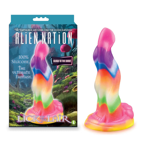 Alien Nation - Lick Of The Lair - Glow in Dark Rainbow 17.8 cm Fantasy Dong - Hush Store Sydney 