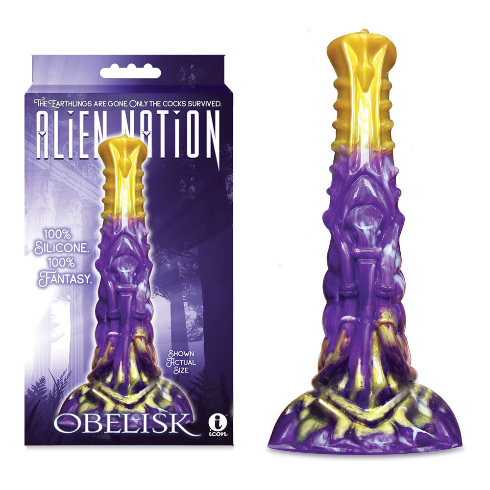 Alien Nation - Obelisk - Purple/Gold 22.2 cm Fantasy Dong - Hush Store Sydney 