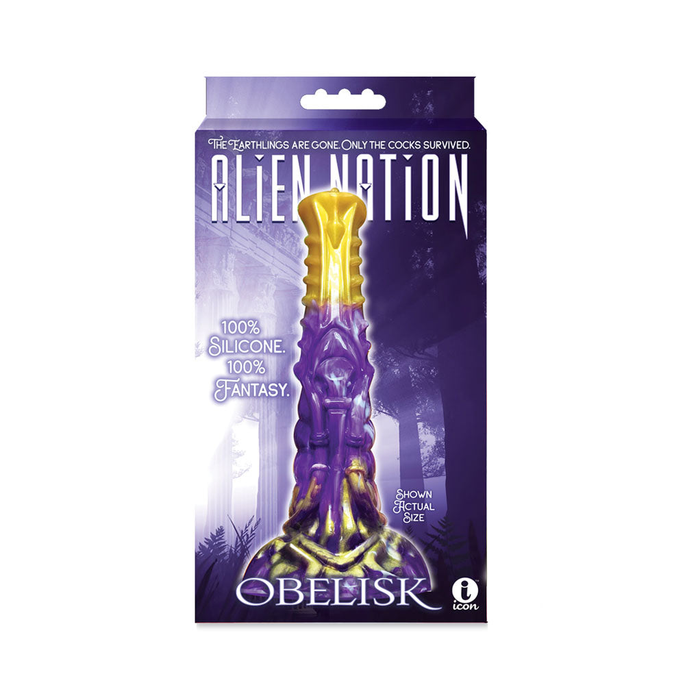 Alien Nation - Obelisk - Purple/Gold 22.2 cm Fantasy Dong - Hush Store Sydney 