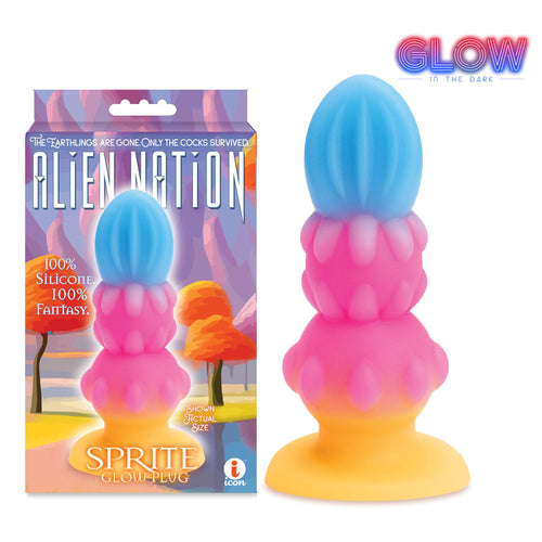 Alien Nation - Sprite - Glow in Dark Coloured 14 cm Fantasy Anal Plug - Hush Store Sydney 