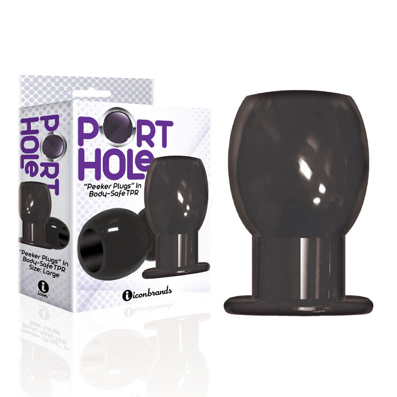 The 9's Port Hole, Hollow Butt Plug - Black Hollow Butt Plug - Hush Store Sydney 
