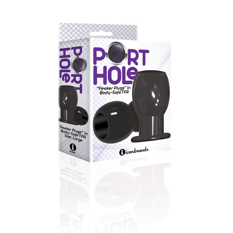 The 9's Port Hole, Hollow Butt Plug - Black Hollow Butt Plug - Hush Store Sydney 