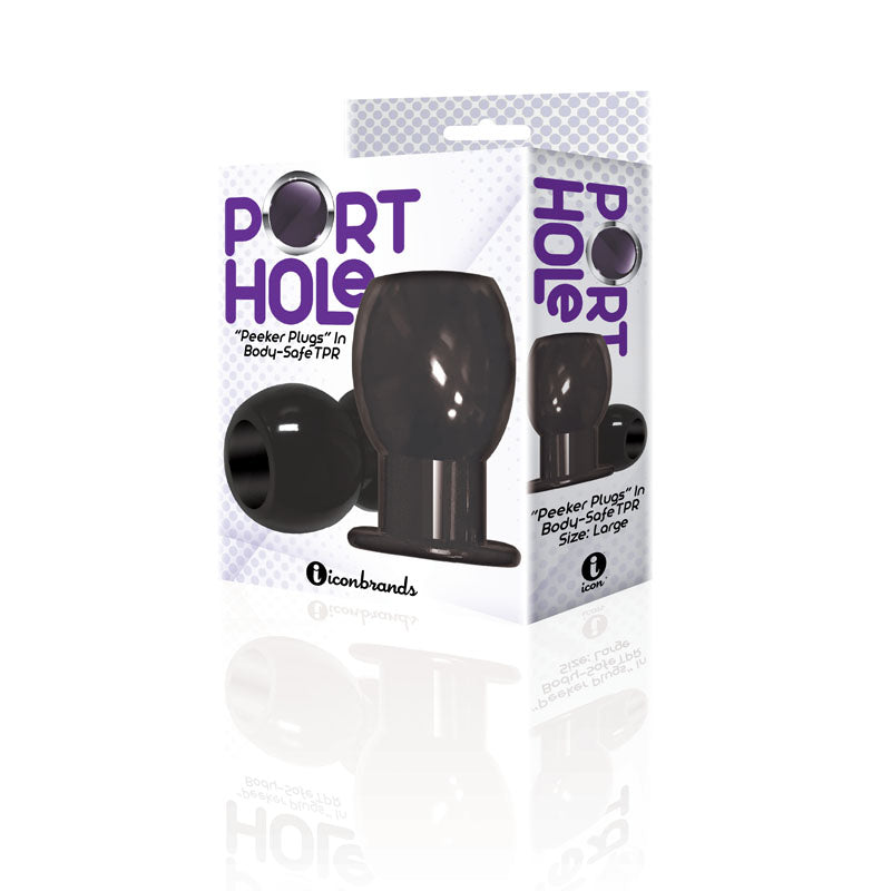 The 9's Port Hole, Hollow Butt Plug - Black Hollow Butt Plug - Hush Store Sydney 