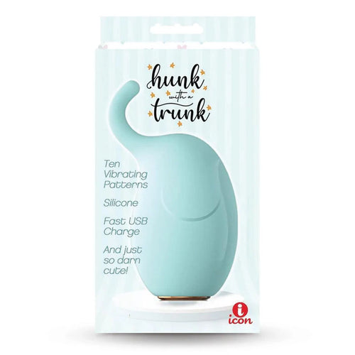 Buzzy Buddy, Hunk With A Trunk - Aqua - Aqua USB Rechargeable Stimulator - Hush Store Sydney 
