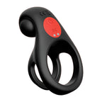 Red Dot Rings - V2 - Black USB Rechargeable Vibrating Cock & Ball Ring with Remote