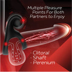 Red Dot Rings - V2 - Black USB Rechargeable Vibrating Cock & Ball Ring with Remote