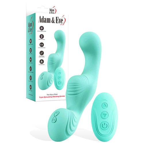 Adam & Eve THE WAVE RIDER - Teal USB Rechargeable Triple Stimulating Grinder Pad with Remote Control - Hush Store Sydney 