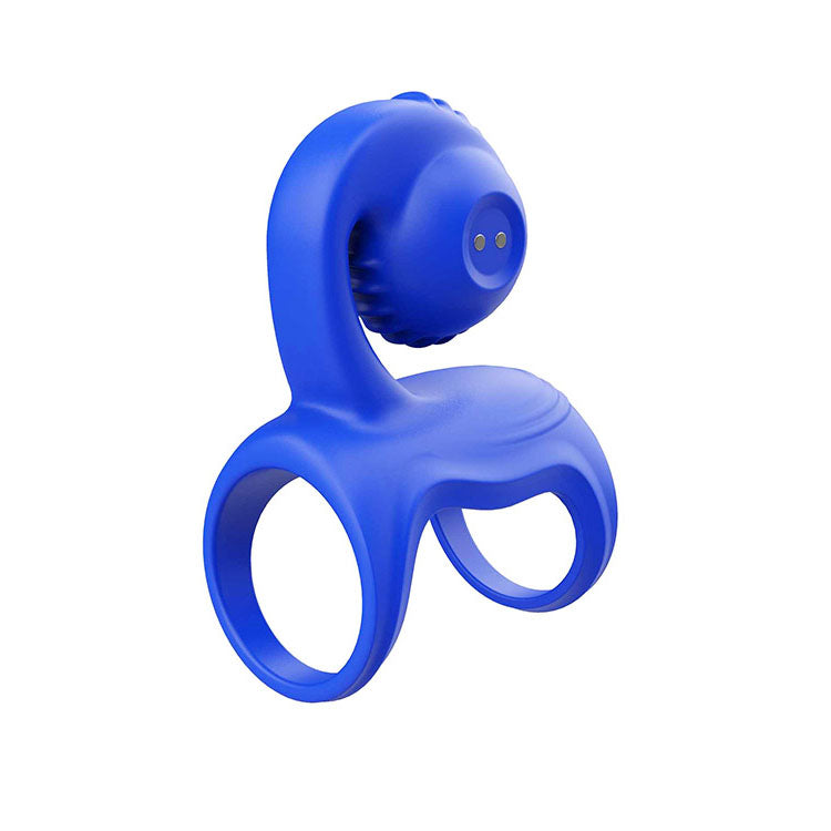 Adam & Eve ROCKIN & ROLLIN SNAIL - Blue USB Rechargeable Vibrating Couples Cage
